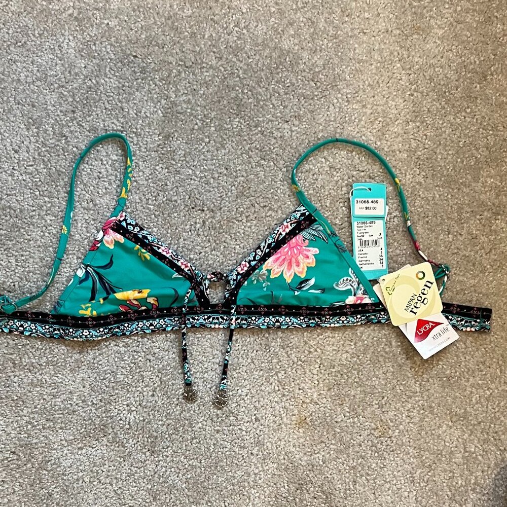 NWT Seafolly water garden fixed triangle bikini top, sz. US 4 - Picture 2 of 3